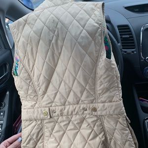 Lilly Pulitzer vest with M embroidered on it!